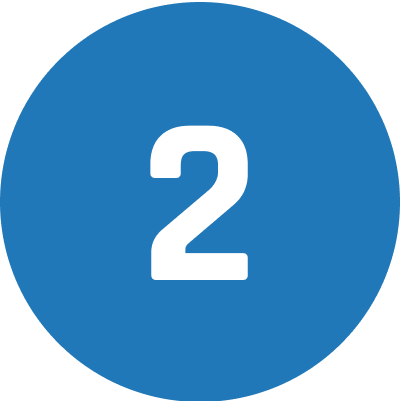 Number two on blue circular background. Number two on blue circular background.